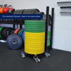 Vertical Weight Plate Storage With Wheels V2 11 Vertical Weight Plate Storage With Wheels V2 -Fitness Equipment Shop 400796 03
