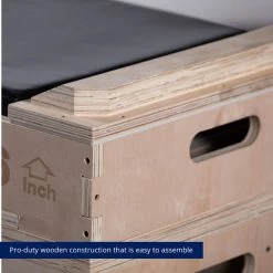 Stackable Wood Jerk Blocks With Silencer Pad -Fitness Equipment Shop 401089 06