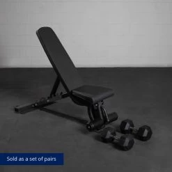 55 LB - 100 LB Pairs Rubber Hex Dumbbells -Fitness Equipment Shop 421198 04