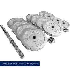 200 LB Set Adjustable Chrome Dumbbells -Fitness Equipment Shop 423113 03