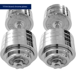 200 LB Set Adjustable Chrome Dumbbells -Fitness Equipment Shop 423113 05