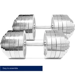 200 LB Set Adjustable Chrome Dumbbells -Fitness Equipment Shop 423113 06