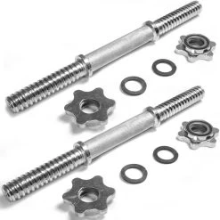 Titan Fitness Pair Adjustable Chrome 14" Thread Dumbbell Handle W/ Lock Collars -Fitness Equipment Shop 423163 03