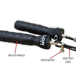 SR-4A, Adjustable Ball Bearing Speed Rope (4mm) 12 SR-4A, Adjustable Ball Bearing Speed Rope (4mm) -Fitness Equipment Shop sr 4a adjustable speed rope 4mm cable 6