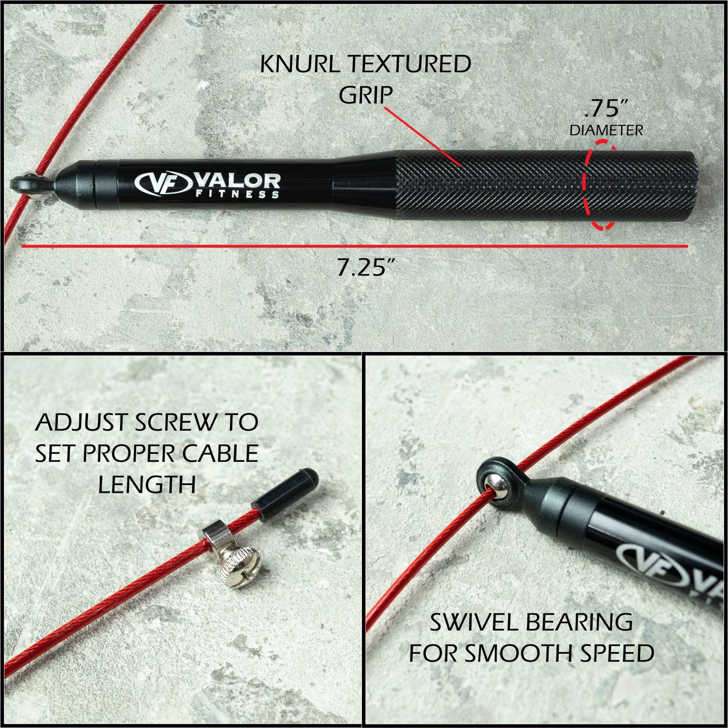 SR, Adjustable Swivel Bearing Speed Rope (2.5mm, Red Or Black) 9 SR, Adjustable Swivel Bearing Speed Rope (2.5mm, Red Or Black) - Image 9